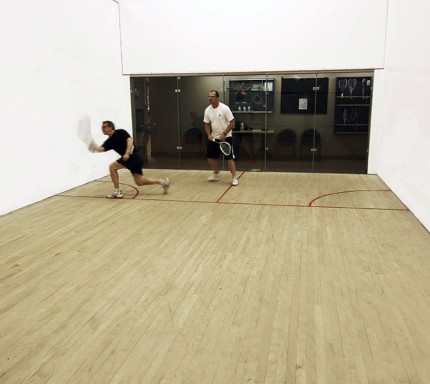 Squash players at downtown Calgary's Fifth Avenue Club